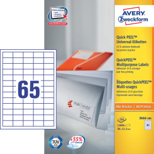 Avery Universaletiketter   38x21,2 Mm   6500 Stk.