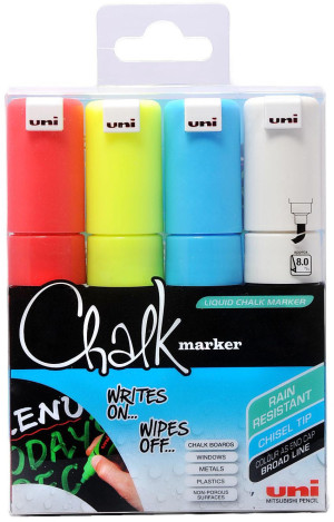 Uni-ball Uni Pwe-8k Chalk Marker   8 Mm   4 Stk.