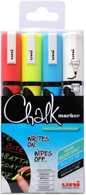 Uni-ball Uni Pwe-5m Chalk Marker   2,5 Mm   4 Stk.