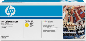 HP No 307a Ce742a Lasertoner, Gul, 7300s