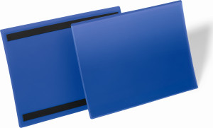 Durable Lagerlommer M/magnet, A4 Tværformat, Blå