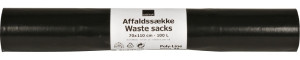 Abena Supersæk Affaldssække 100 L, 70x110 Cm, 25my, Sort