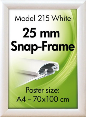 DSI Alu Plakatramme, Snap-Frame, A2, Hvid