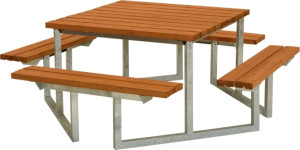Plus Twist Bord/bænkesæt, Teak, 204 Cm