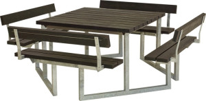 Plus Twist Bord/bænkesæt M/4 Ryglæn, Replast 227cm