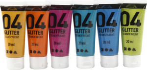 Creativ Company Akrylmaling   6x20ml   Glitter   Ass.