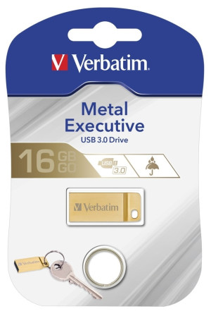 Verbatim Usb 3.0 Metal Executive Drev 16gb, Guld