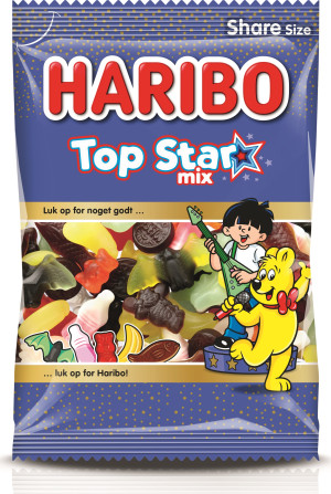Haribo Top Star Mix Slik, 375 G