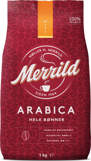 Merrild Arabica Helbønner, 1000g