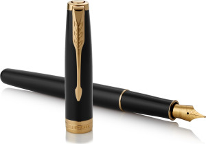 Parker Sonnet Black Lacquer Gt Fyldepen   F