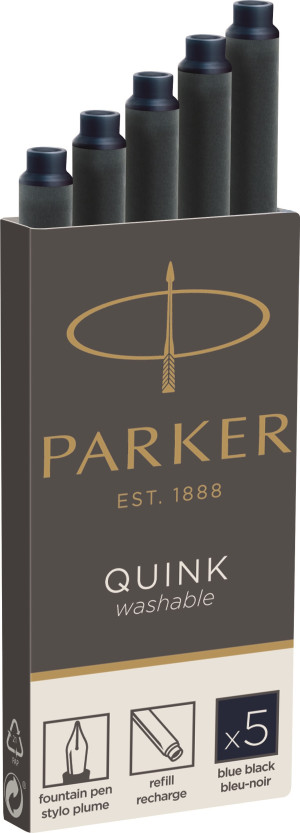 Parker Quink Refill   Fyldepen   Blåsort   5 Stk.