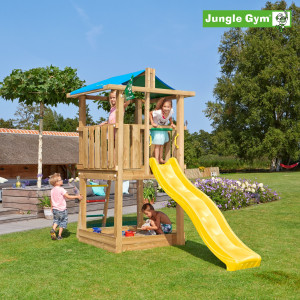 Jungle Gym Hut 2.1 Legetårn M/gul Rutsjebane