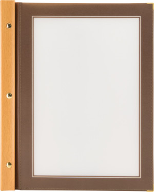 Securit Wood Menukort   A4   Brun
