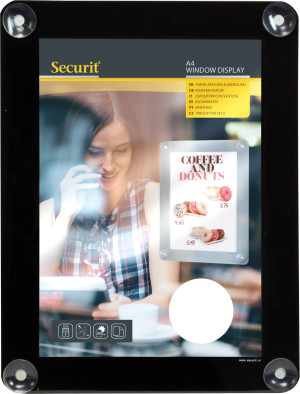 Securit Window Plakatramme   A4   Sort