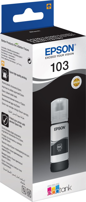 Epson T103 Ecotank Blækpatron, Sort, 4.500 Sider