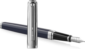 Waterman Exception Metal & Blue Ct Fyldepen   F
