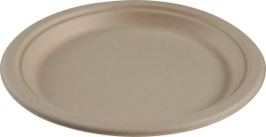 No-Name Engangstallerken, Bagasse, Natur, 23 Cm, 50 Stk