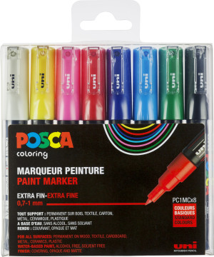 Posca Marker   Pc-1m   0,7-1 Mm   8 Standardfarver