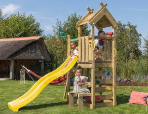 Jungle Gym Teepee Legetårn M/gul Rutsjebane