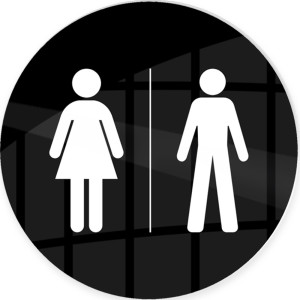 Peleman Skilt   Dame & Herre Toilet   Ø10 Cm   Sort
