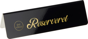 Peleman Skilt   Reserveret Eget Tryk   Sort   5 Stk.
