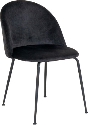 House Nordic Geneve Kantinestol, Velour, Sort M. Sorte Ben