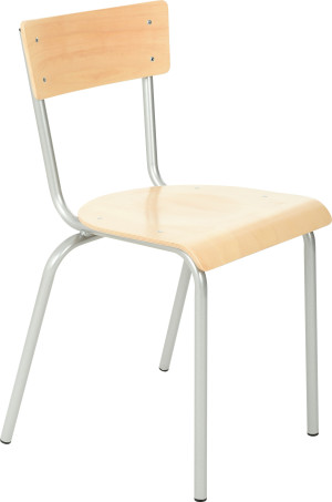 Lomax Kantinestol, Bøg, 22 Mm Alufarvet Stel