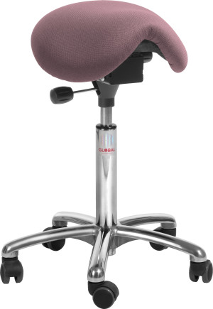 Global Mini Sadelstol, Rosa, Stof, 60-79 Cm, Alu