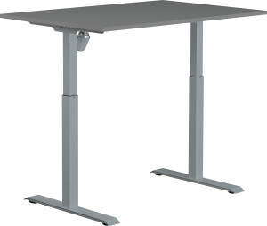 Sun-Flex I Hæve-Sænkebord, 120x80, Grå/grå