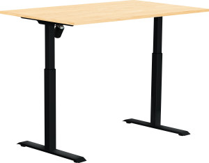 Sun-Flex I Hæve-Sænkebord, 140x80, Sort/birk