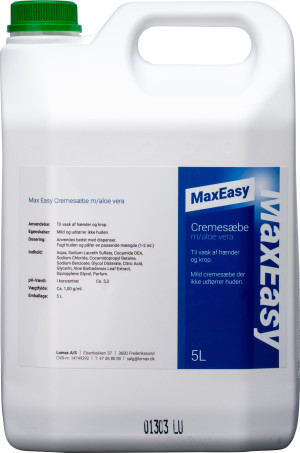 Max Easy Creme Håndsæbe   Aleo Vera   5 L