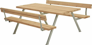 Plus Alpha Bord/bænkesæt M/ryglæn Thermowood 177cm
