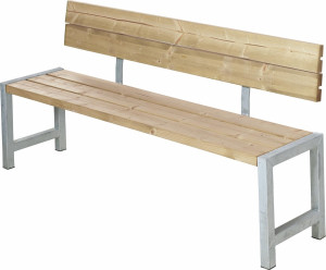 Plus Plankebænk M. Ryglæn, L 176 Cm, Thermowood