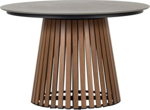 Envy Max Havebord Ø115 Cm, Metal/kompofit, Grå/teak