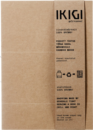 Ikigi Paper Bag Notesbog, A5, Blank, Logo