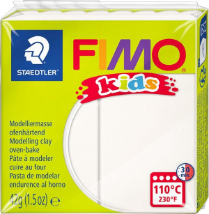 Fimo Kids Ler, 42g, Hvid
