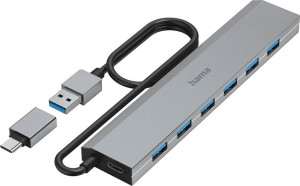 Hama Usb Hub 7x Porte M/ Usb-C Adapter