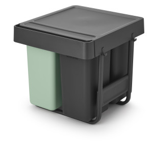 Brabantia Sort&go,; Built-In, 10+10+20 L, Grå/grøn