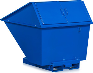 WFI Tipcontainer 1100 L, Med Højt Låg, Blå