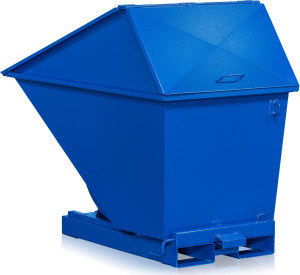 WFI Tipcontainer 600 L, Med Højt Låg, Blå