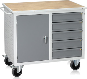 WFI Værkstedsvogn M/5 Skuffer+1 Skab, 100x114x74cm