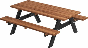 Plus Klassisk Bord-Bænkesæt, Thermowood/sort