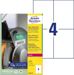 Avery B3483-50 Etiketter   105x148 Mm   200 Stk.