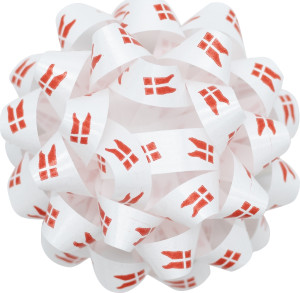 No-Name Gavebånds Roset, Dannebrogsflag, Ø8,5cm