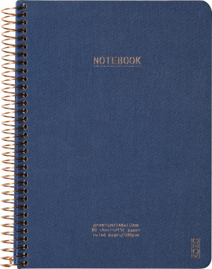 Kozo Premium Notesbog   A5   Linjeret   Navy