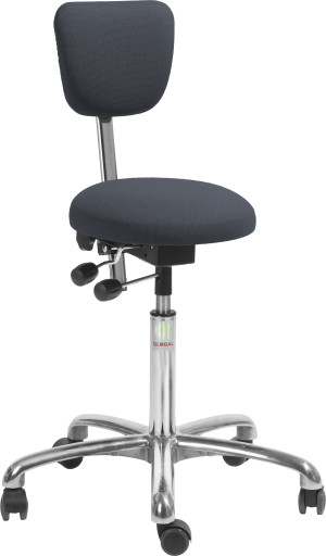 Global Pas Klinikstol, Sort, Stof, 60-79 Cm, Ryglæn
