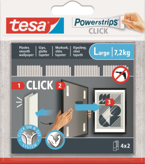 Tesa Powerstrips Click, Large, 4 Par