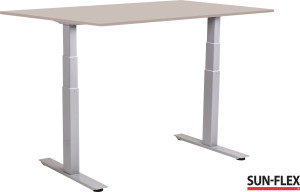 Sun-Flex Iii Hæve-Sænkebord, 120x80, Grå/lysegrå