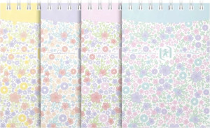 Oxford Floral Spiralblok   A7   Linjeret   Ass.