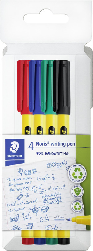 Staedtler Noris 307 Fineliner   4 Farver